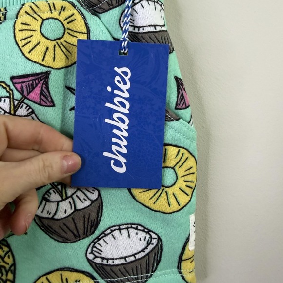 Chubbies Lounge Sweat Shorts Womens Small Green Go Coconuts Tropical Fruit NEW - Picture 6 of 14